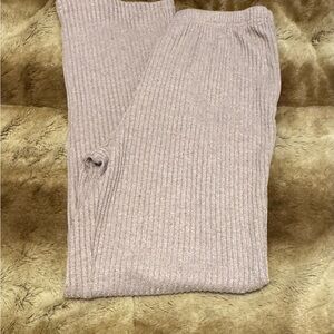 Mauve Pink Ribbed Knit Pants